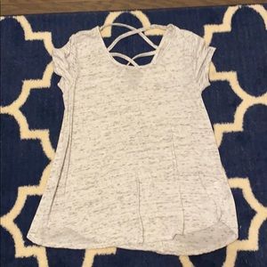 grey cross back blouse